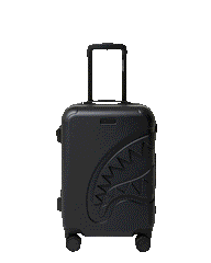 THE JOURNEY BEGINS SHARKITECTURE CARRY-ON LUGGAGE BLACK WITH EXTRA STICKERS